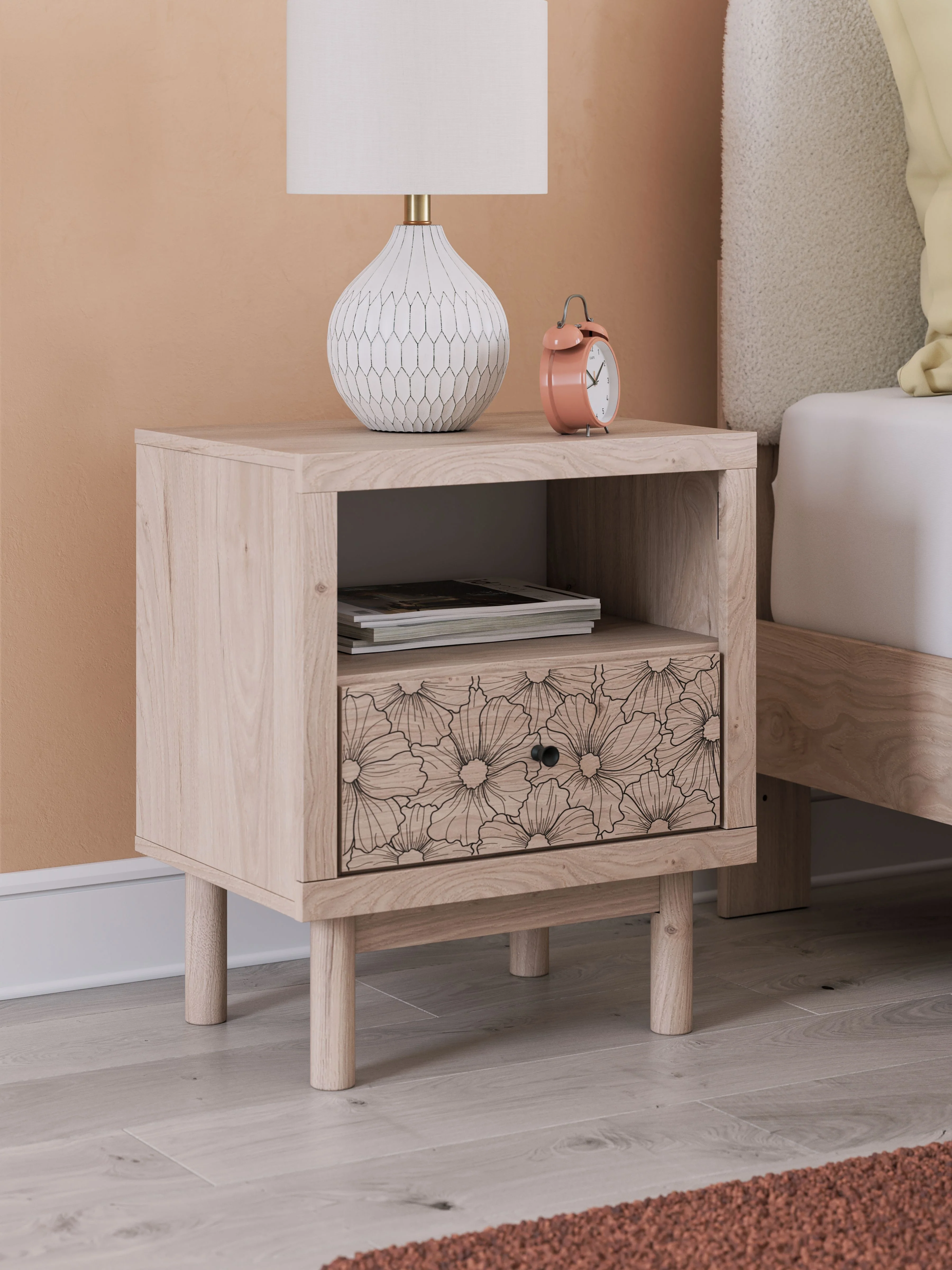 Arloster - One Drawer Night Stand - Tan - Image 3