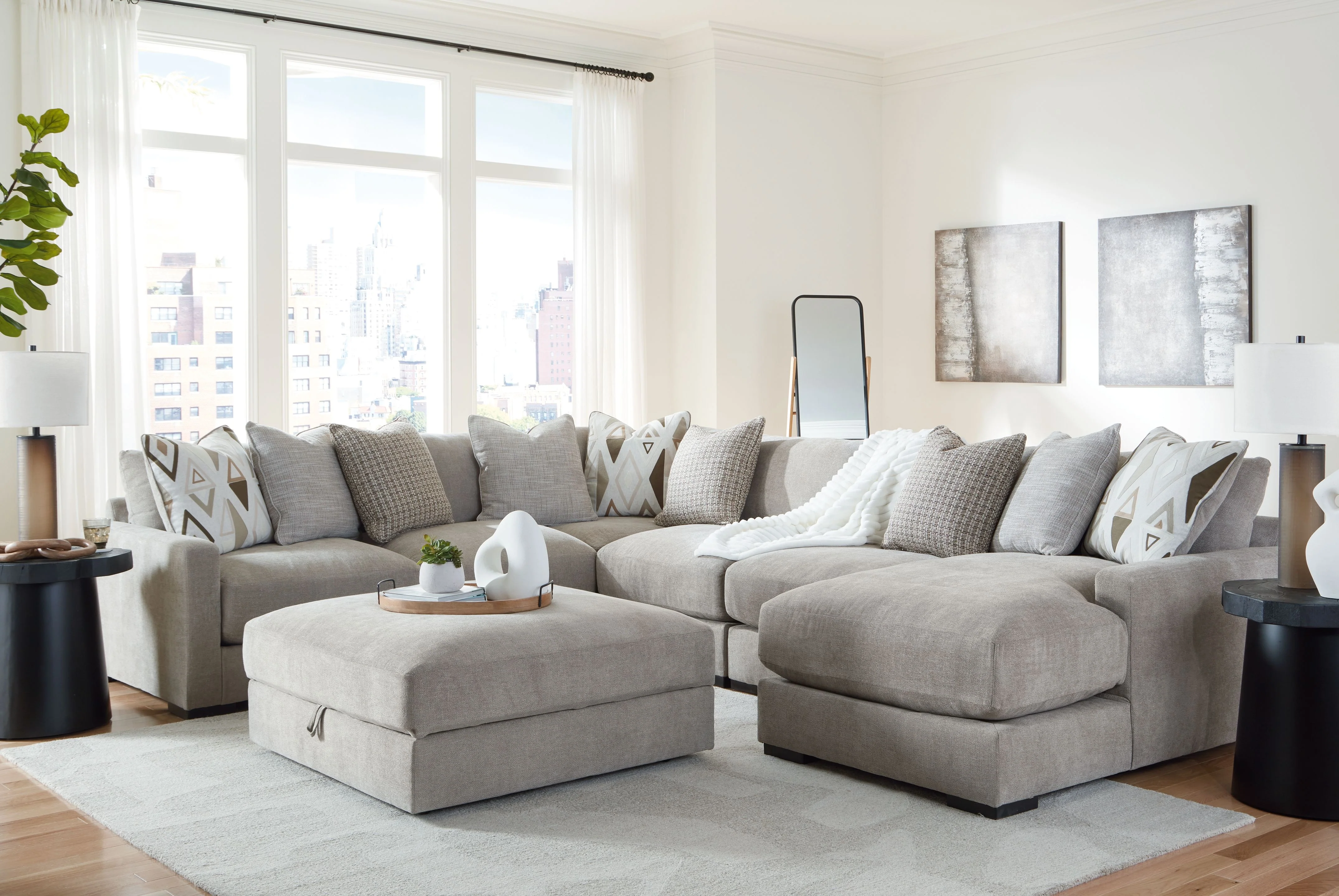Aslan Court - Sectional With Ottoman Set - Image 2