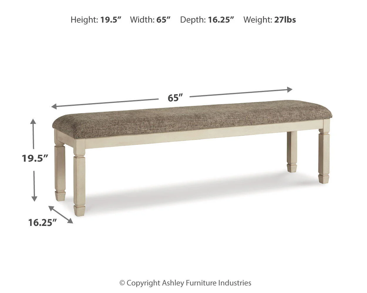 Bolanburg - Extra Large UPH DRM Bench - Brown / Beige - Image 2