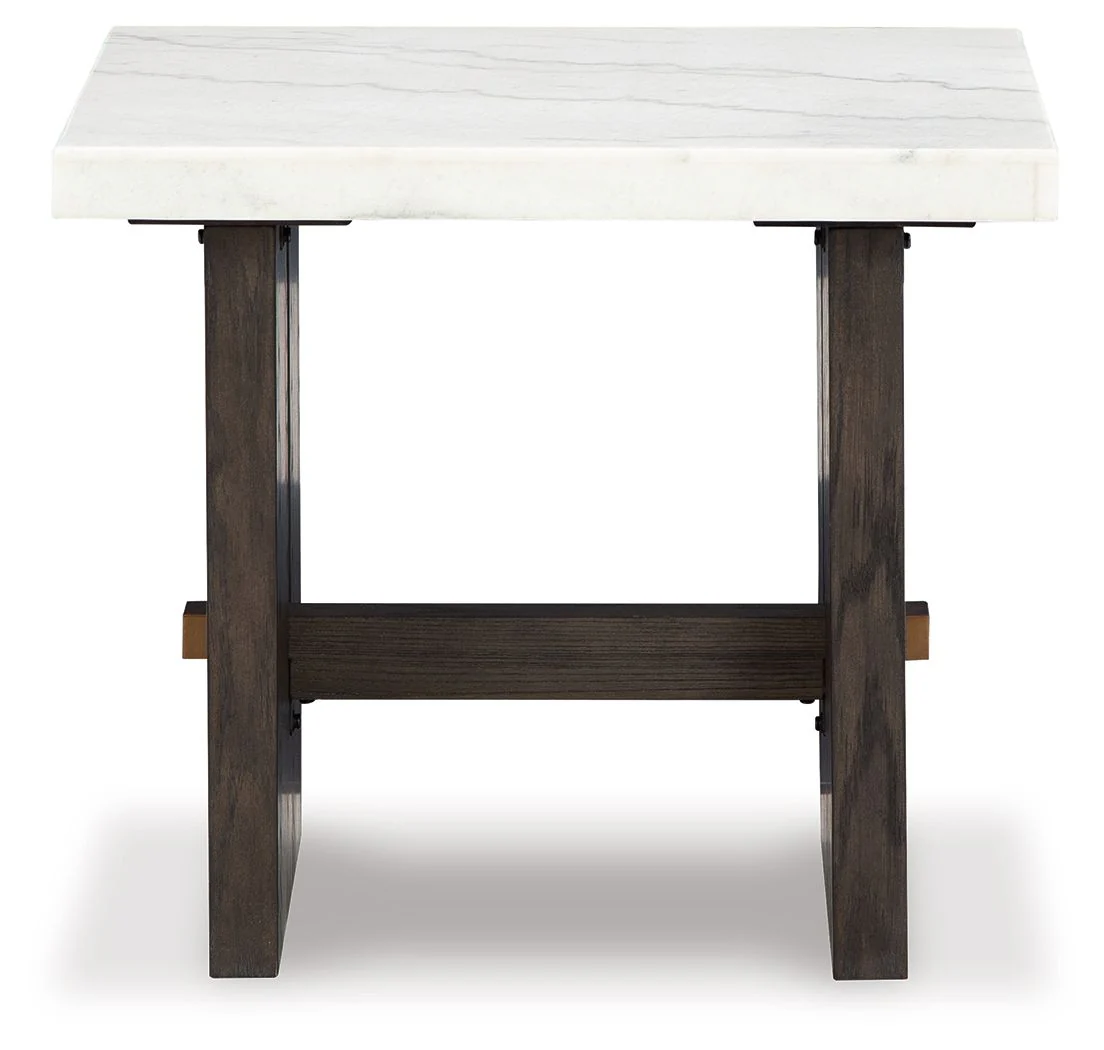 Burkhaus - Rectangular End Table - White / Dark Brown - Image 4