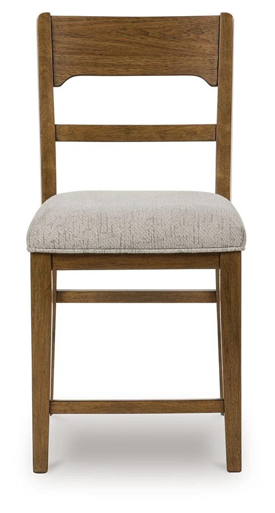 Cabalynn - Upholstered Barstool (Set of 2) - Oatmeal / Light Brown - Image 4