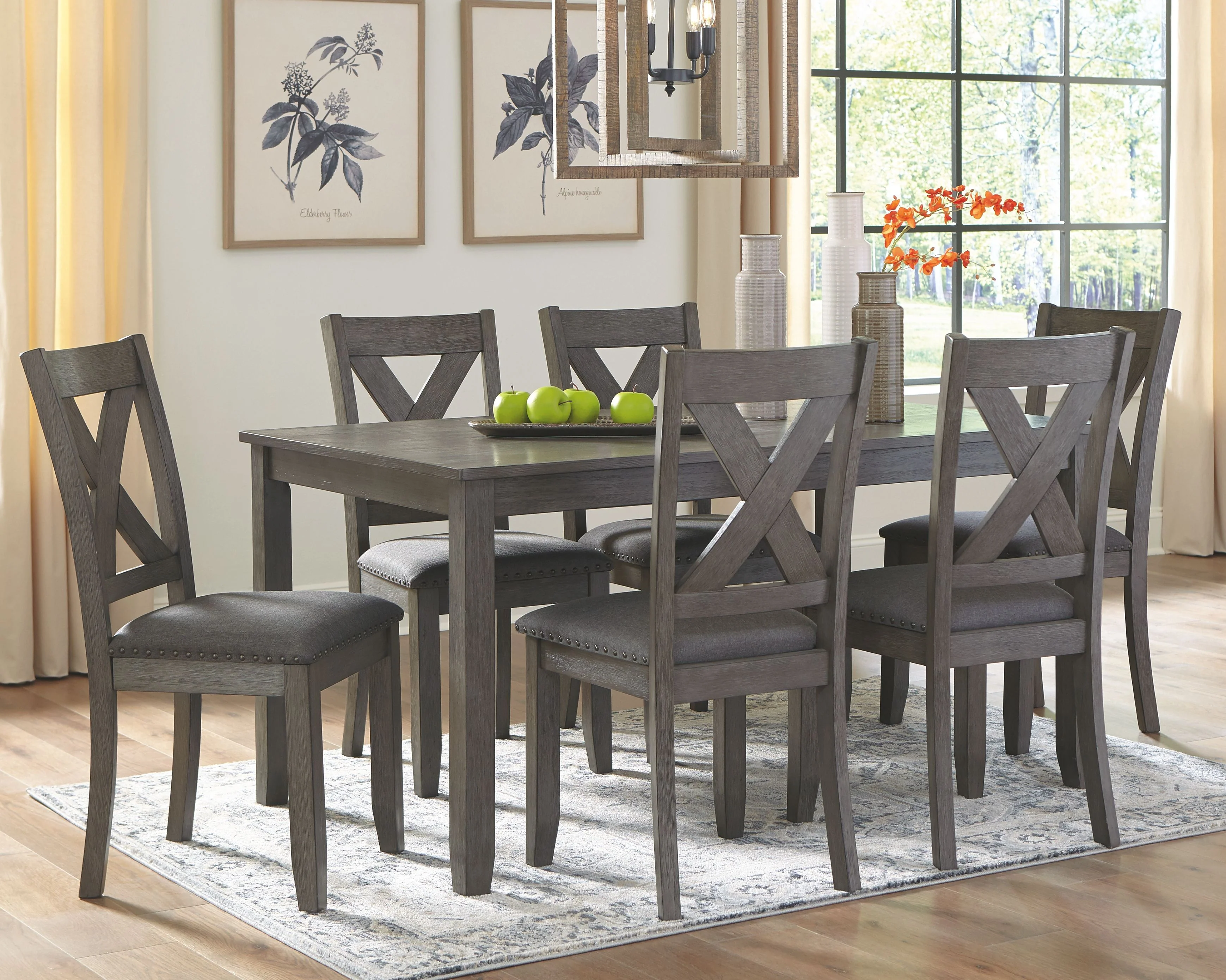 Caitbrook - RECT DRM Table Set (Set of 7) - Gray - Image 2