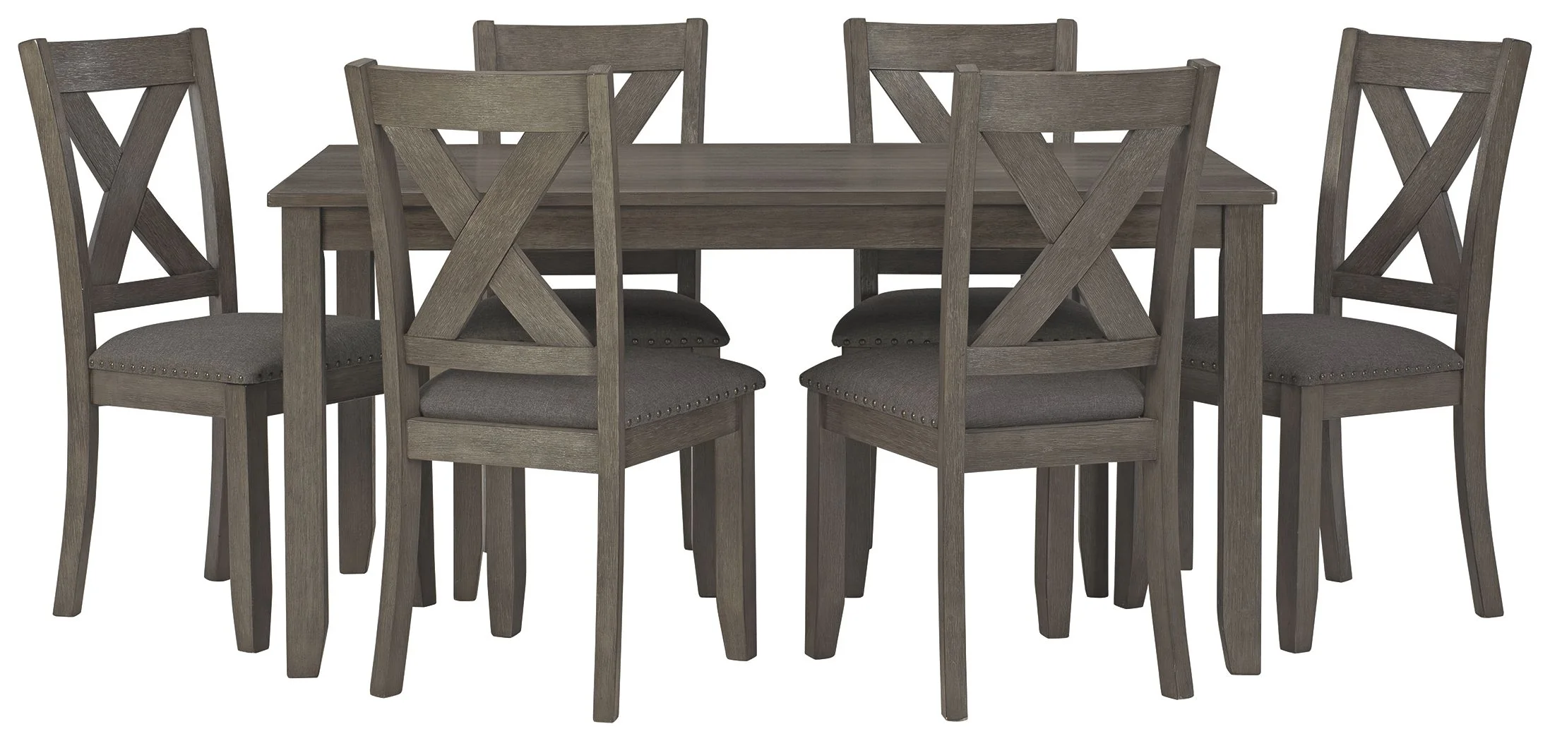 Caitbrook - RECT DRM Table Set (Set of 7) - Gray - Image 3