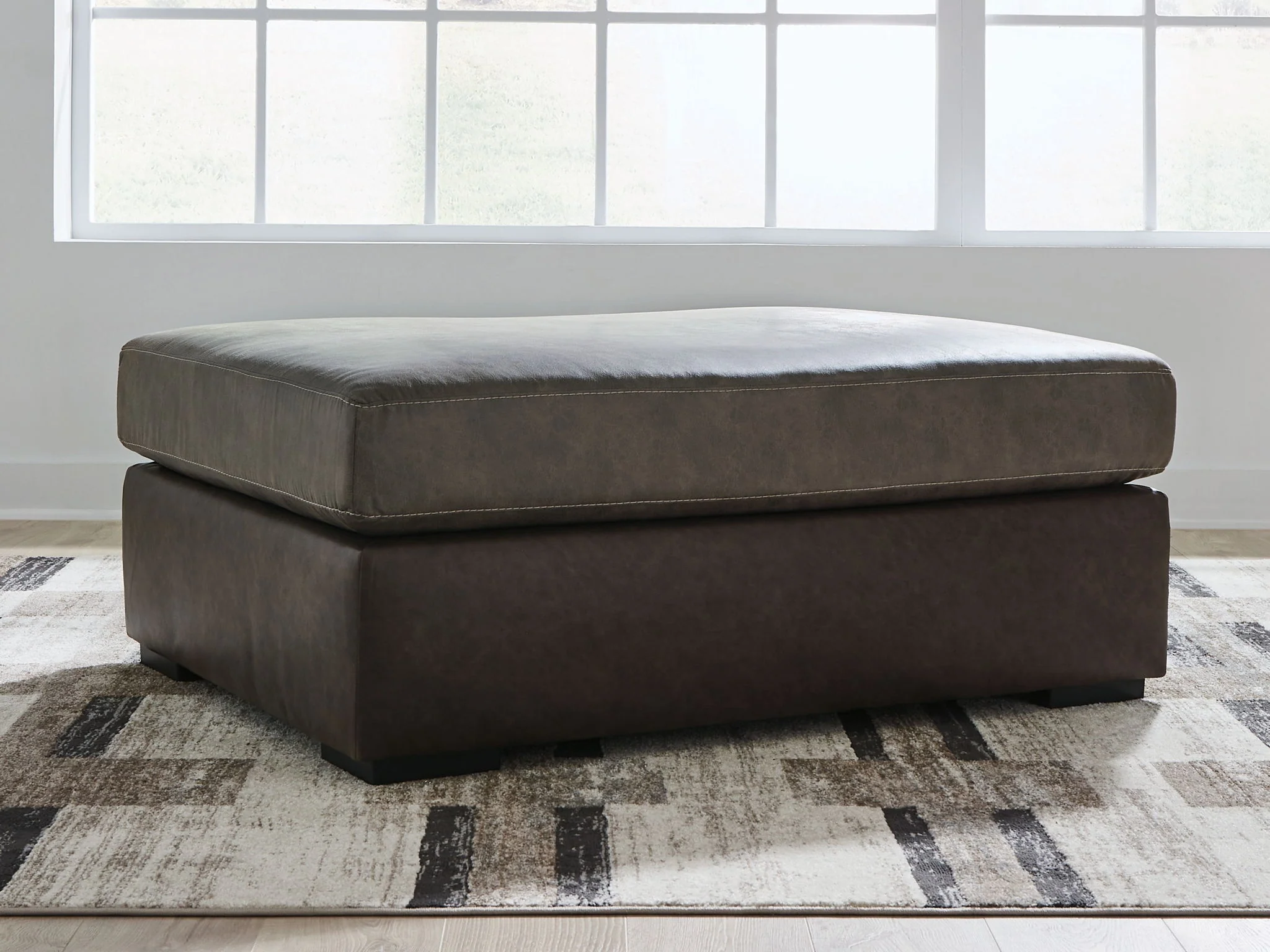 Castille Way - Oversized Accent Ottoman - Fossil - Image 4