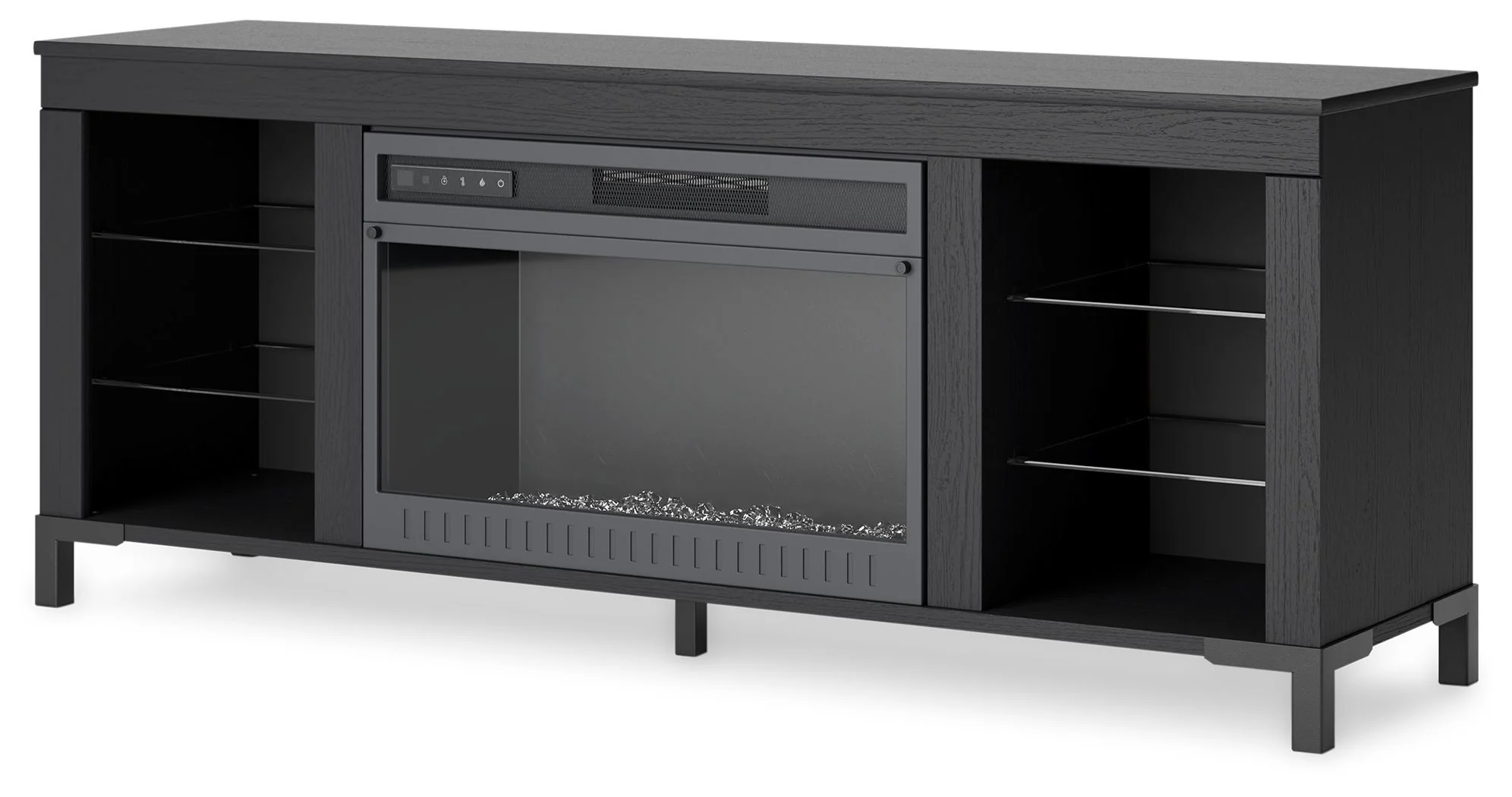 Cayberry - TV Stand With Fireplace - Black - Image 4