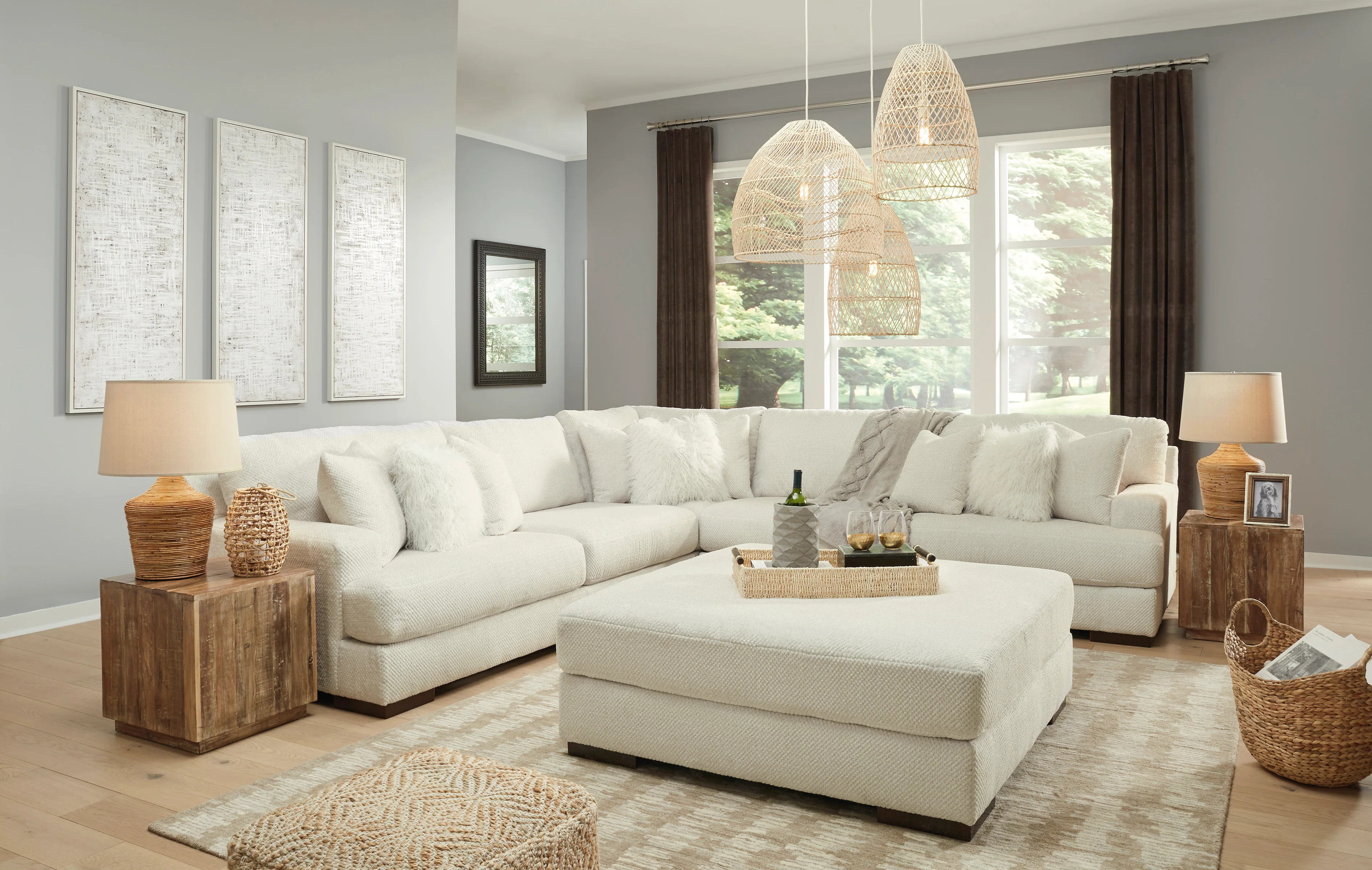 Zada Ivory 3pc Sectional