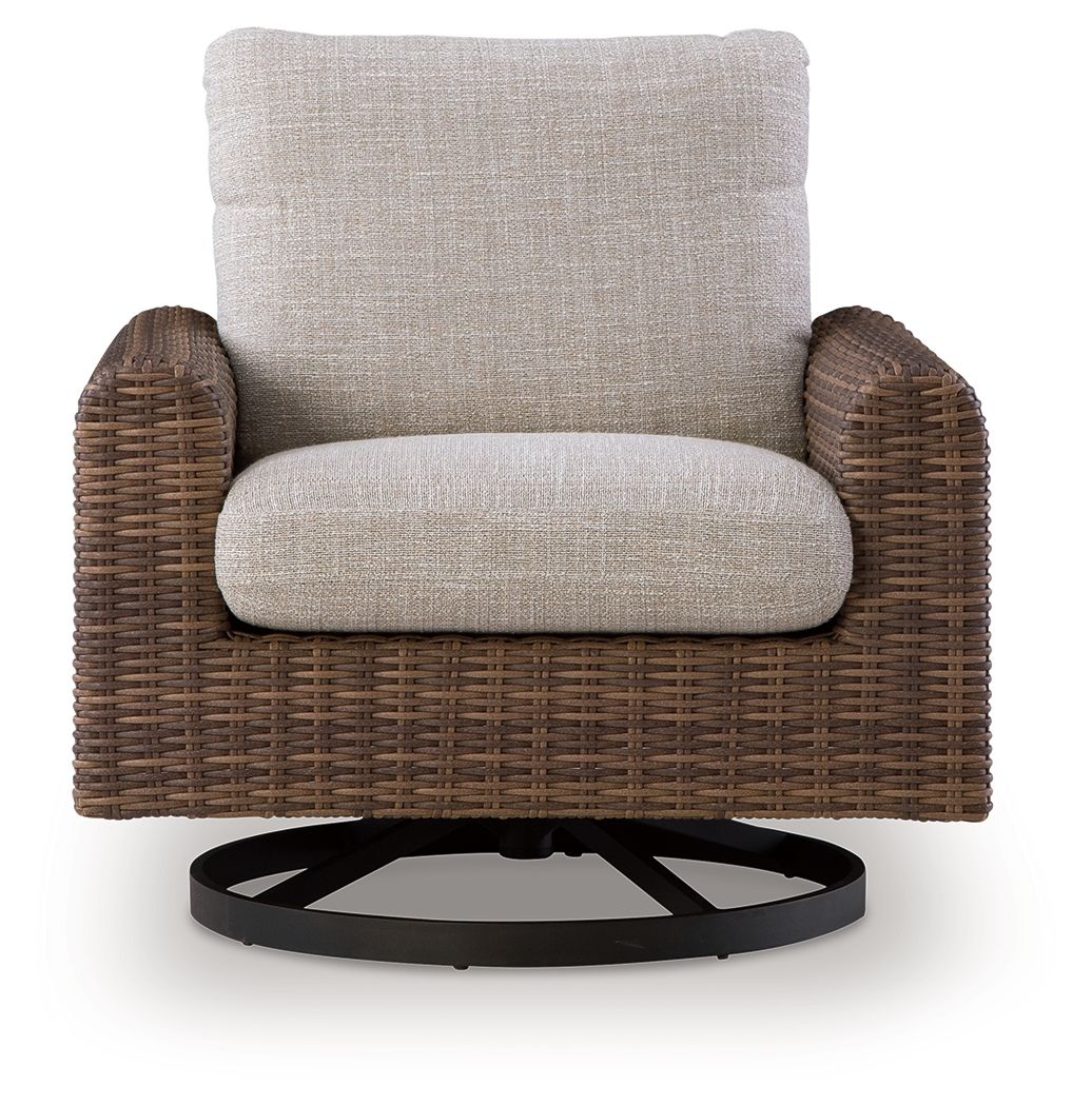 Dolan Creek - Swivel Lounge With Cushion - Gray / Brown - Image 3