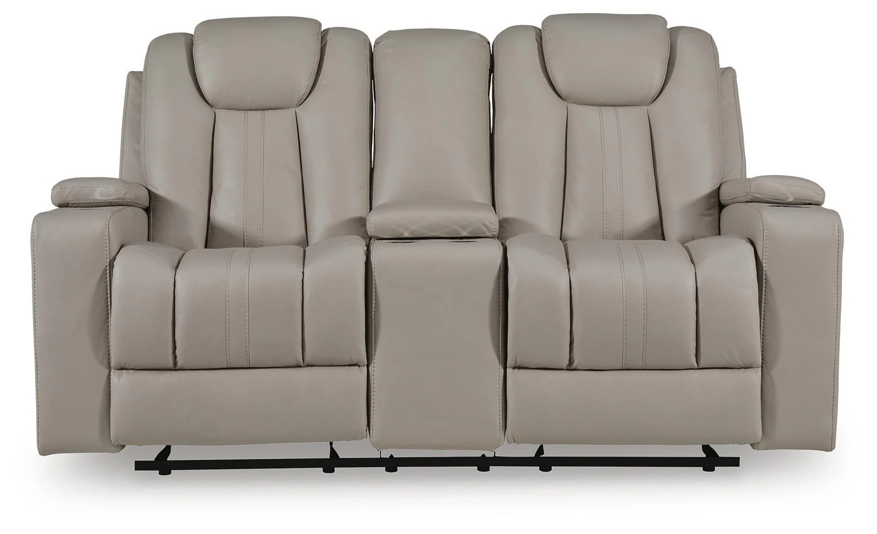 Elevate Edges - Glide Reclining Loveseat With Console - Coin - Image 2