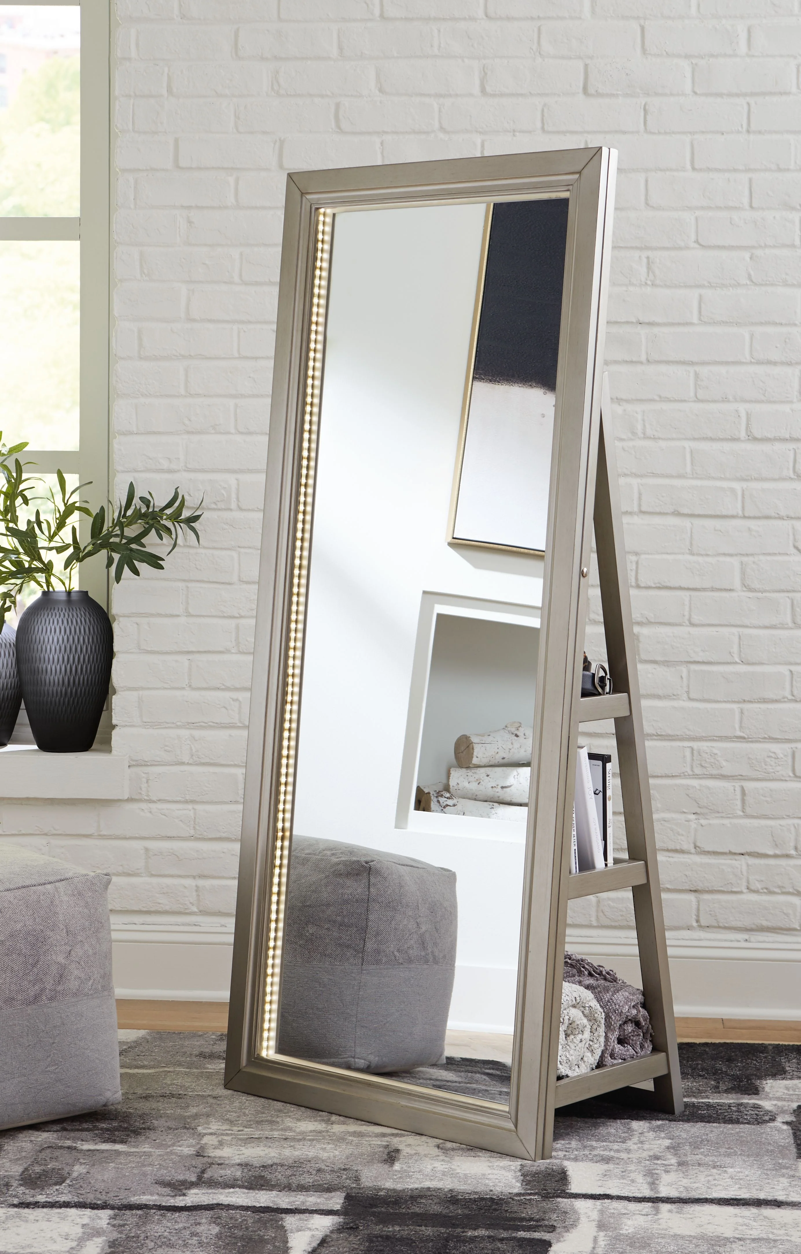 Evesen - Floor Standing Mirror/Storage - Image 5