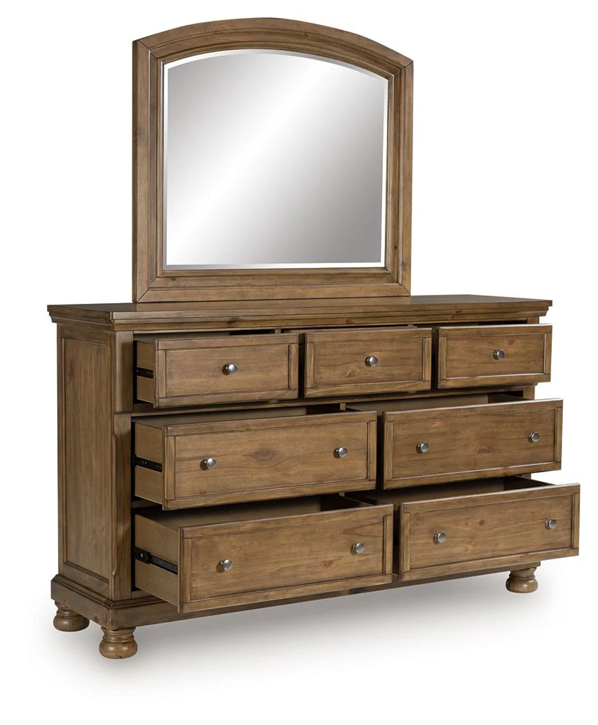 Feddinger - Dresser And Mirror - Medium Brown - Image 2