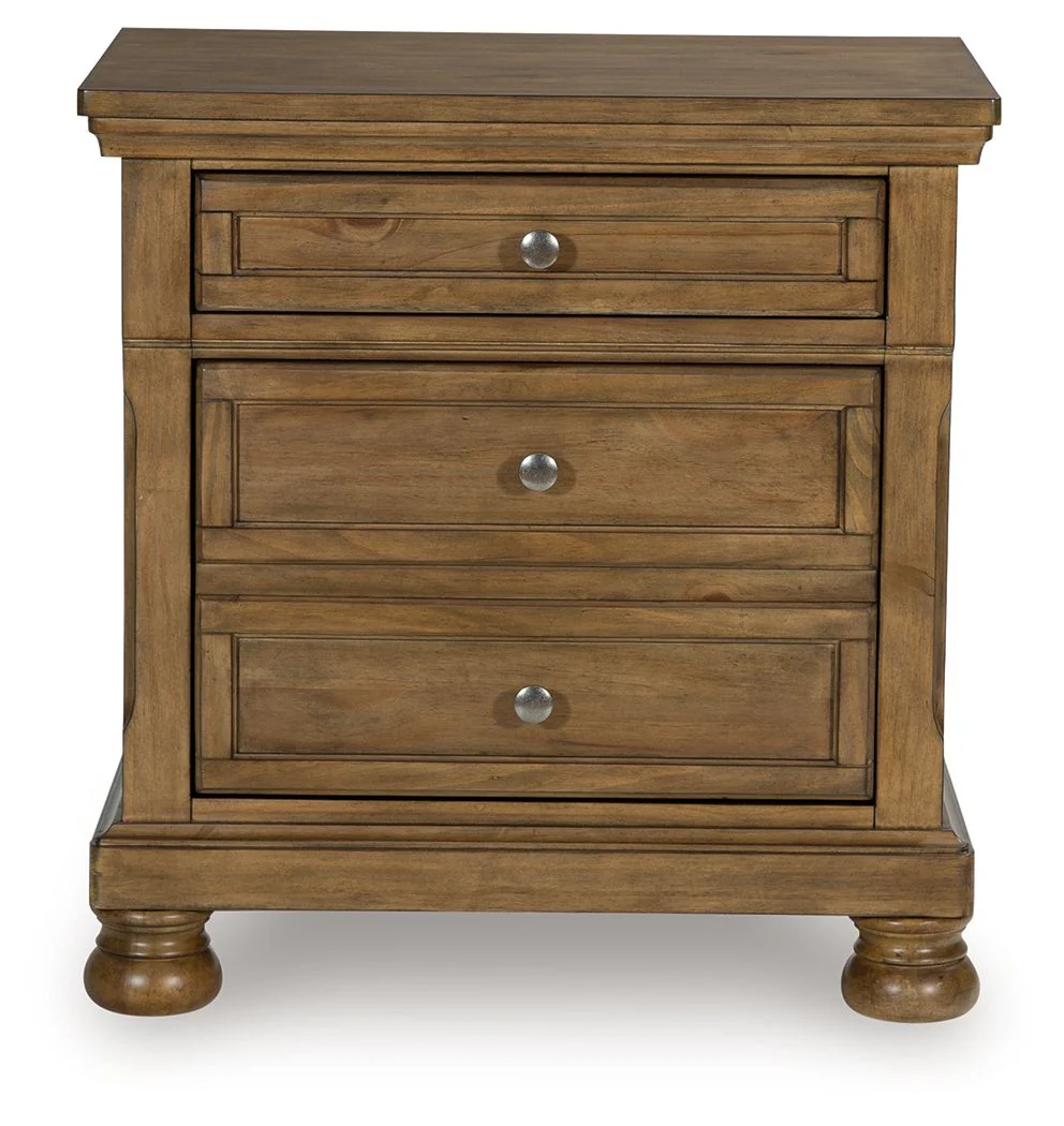 Feddinger - Two Drawer Night Stand - Medium Brown - Image 4