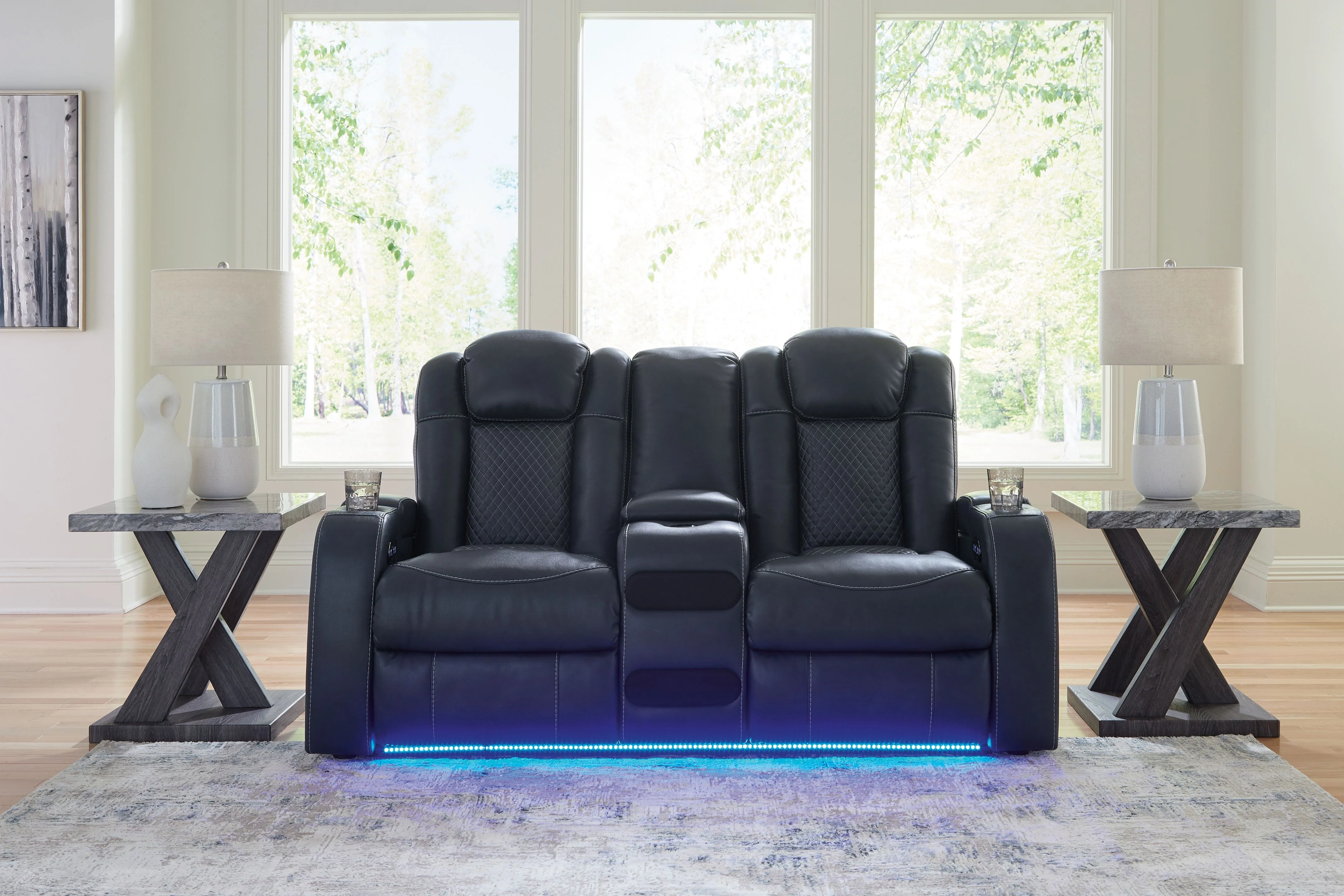 Fyne-dyme - Power Reclining Loveseat With Console/Adj Hdrst - Image 3