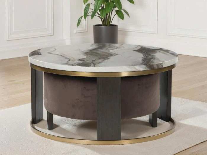 Jazmore - Nesting Cocktail Tables (Set of 2) - Brown / Brass Finish - Image 3