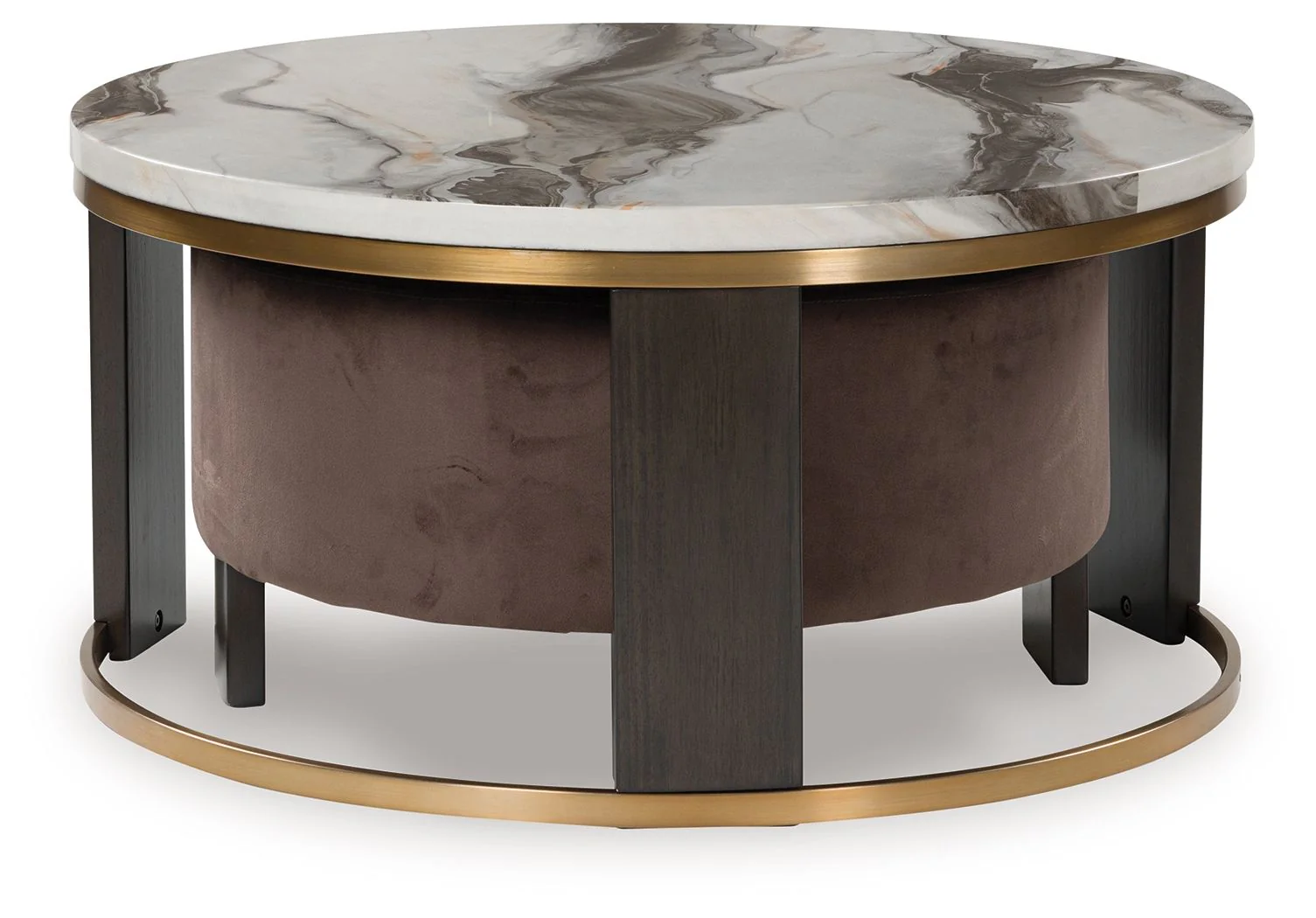 Jazmore - Nesting Cocktail Tables (Set of 2) - Brown / Brass Finish - Image 4