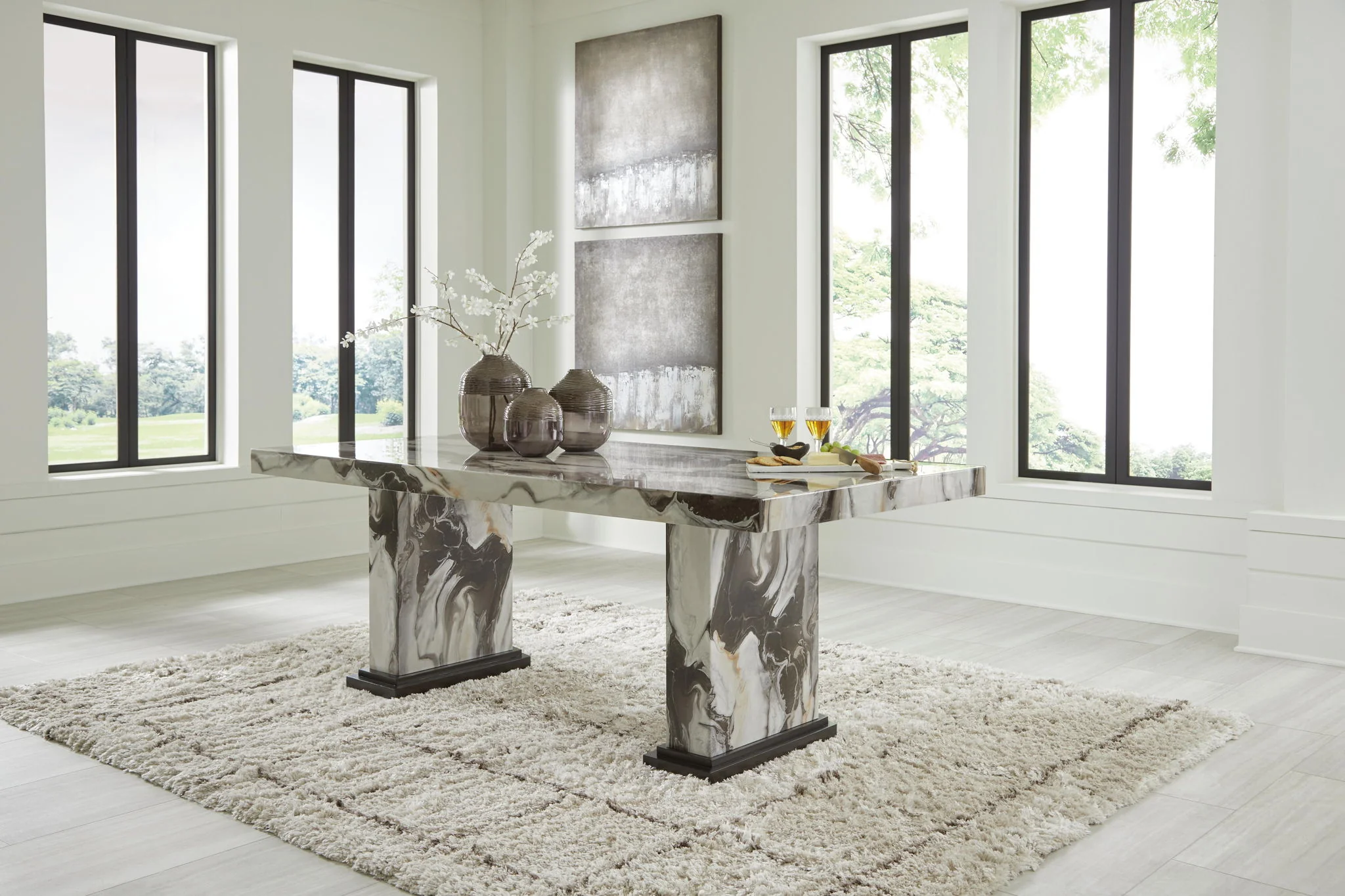 Jeshina - Dining Table - Dark Brown / Beige - Image 3