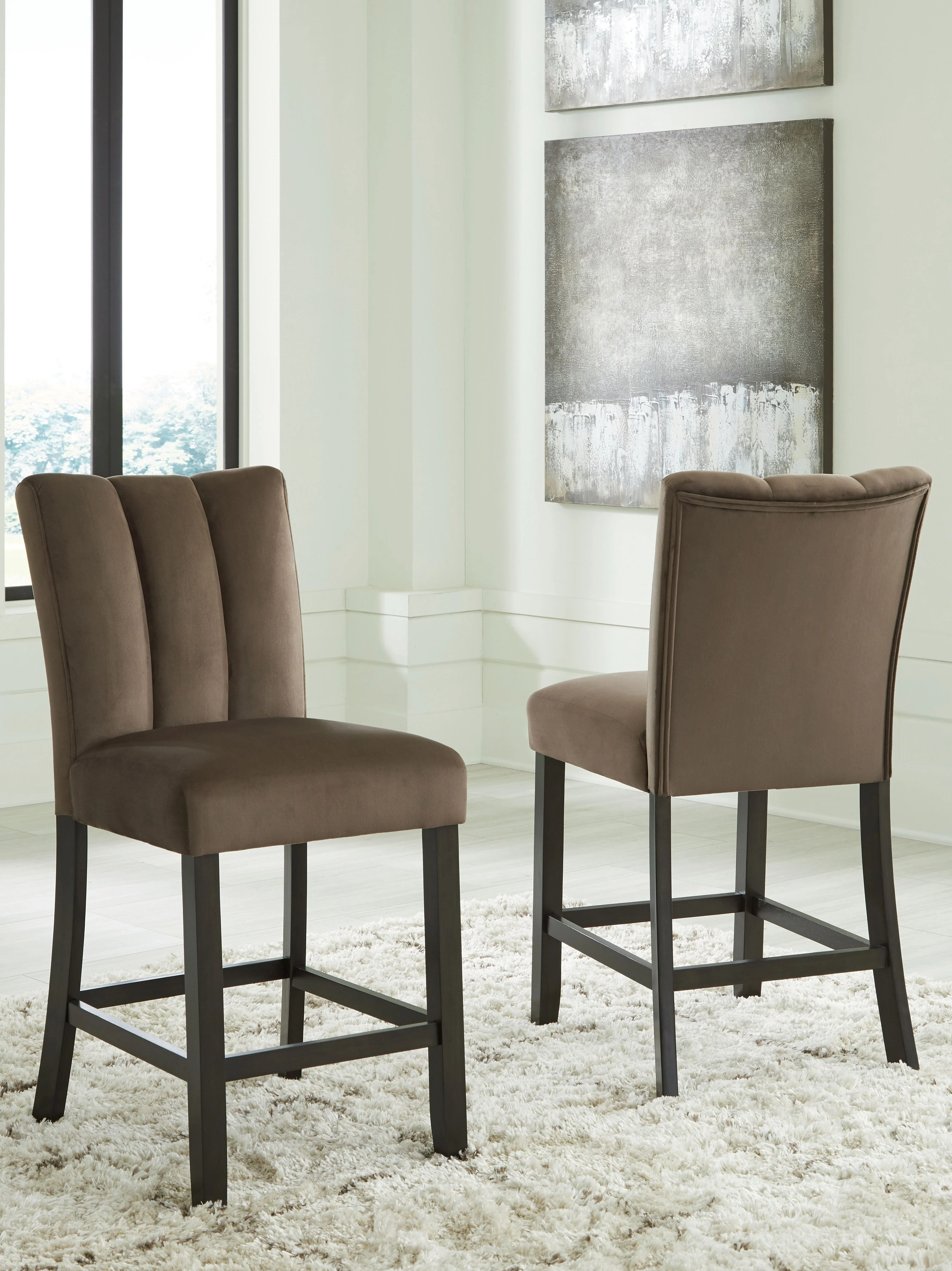 Jeshina - Upholstered Barstool (Set of 2) - Mocha - Image 3