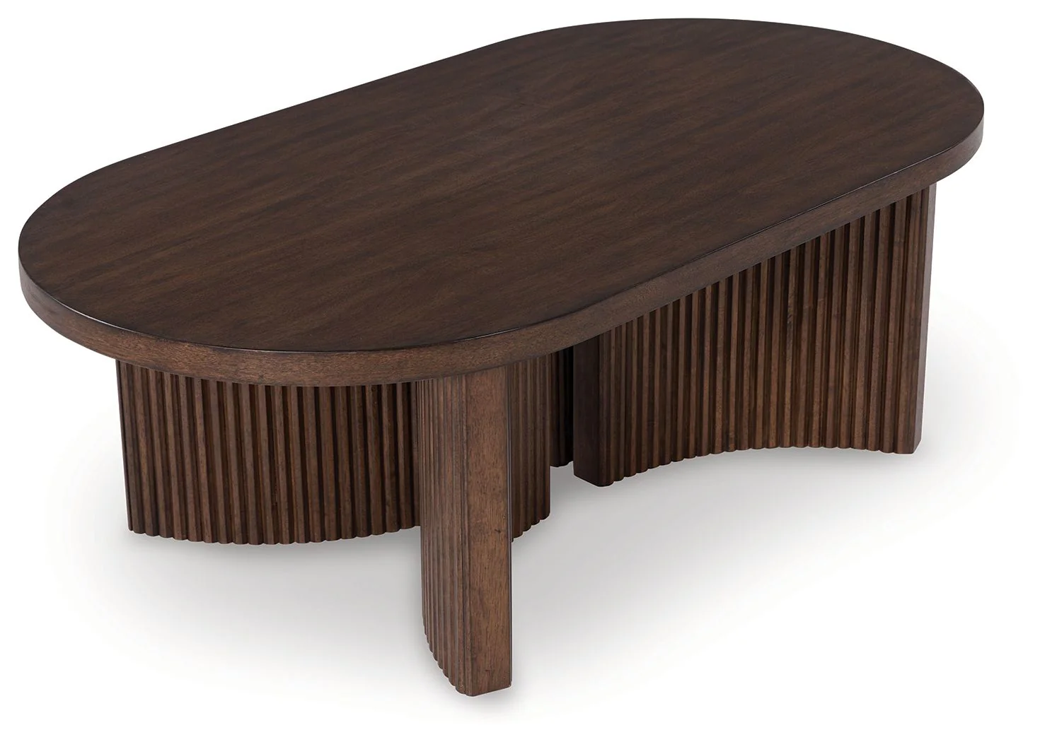 Korestone - Oval Cocktail Table - Dark Brown - Image 4