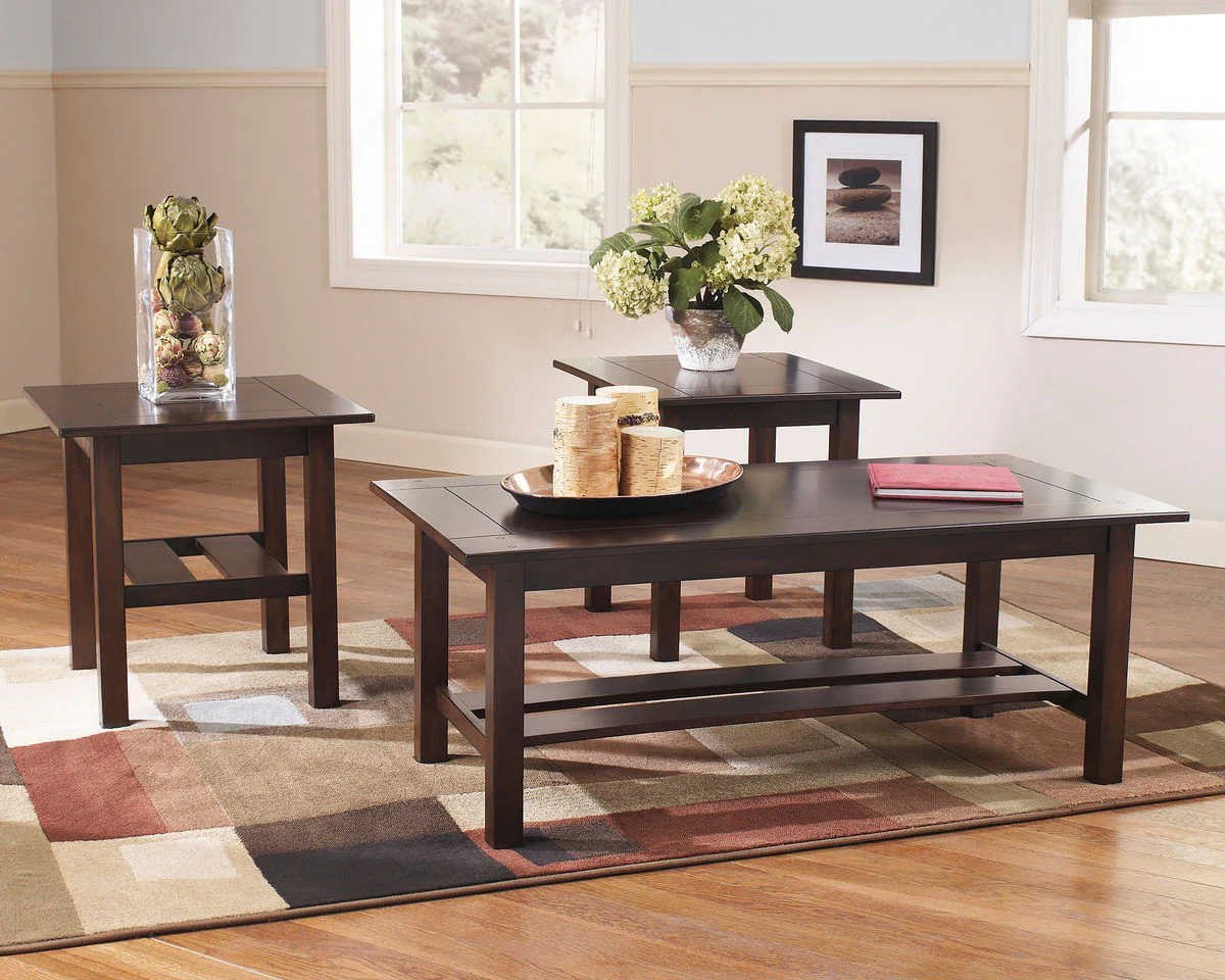 Lewis - Medium Brown - Occasional Table Set (3/CN)