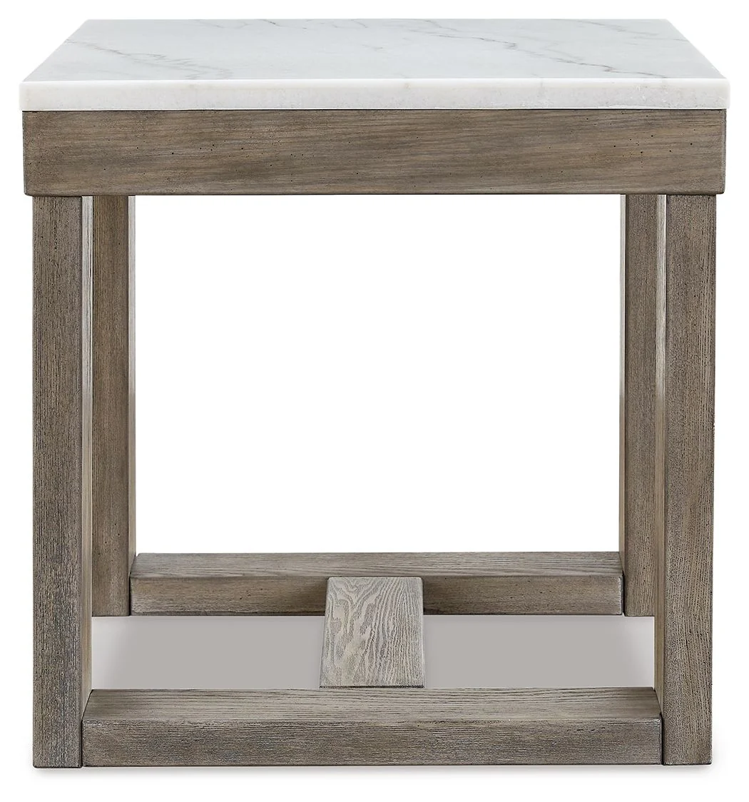Loyaska - Square End Table - Brown / Ivory - Image 3