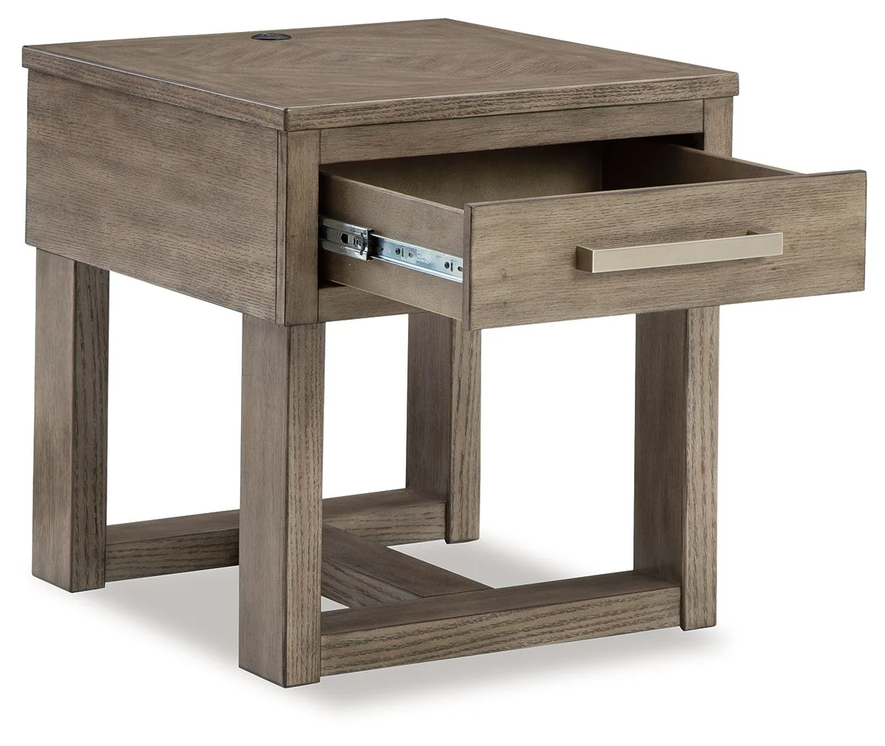 Loyaska - Rectangular End Table - Grayish Brown - Image 4