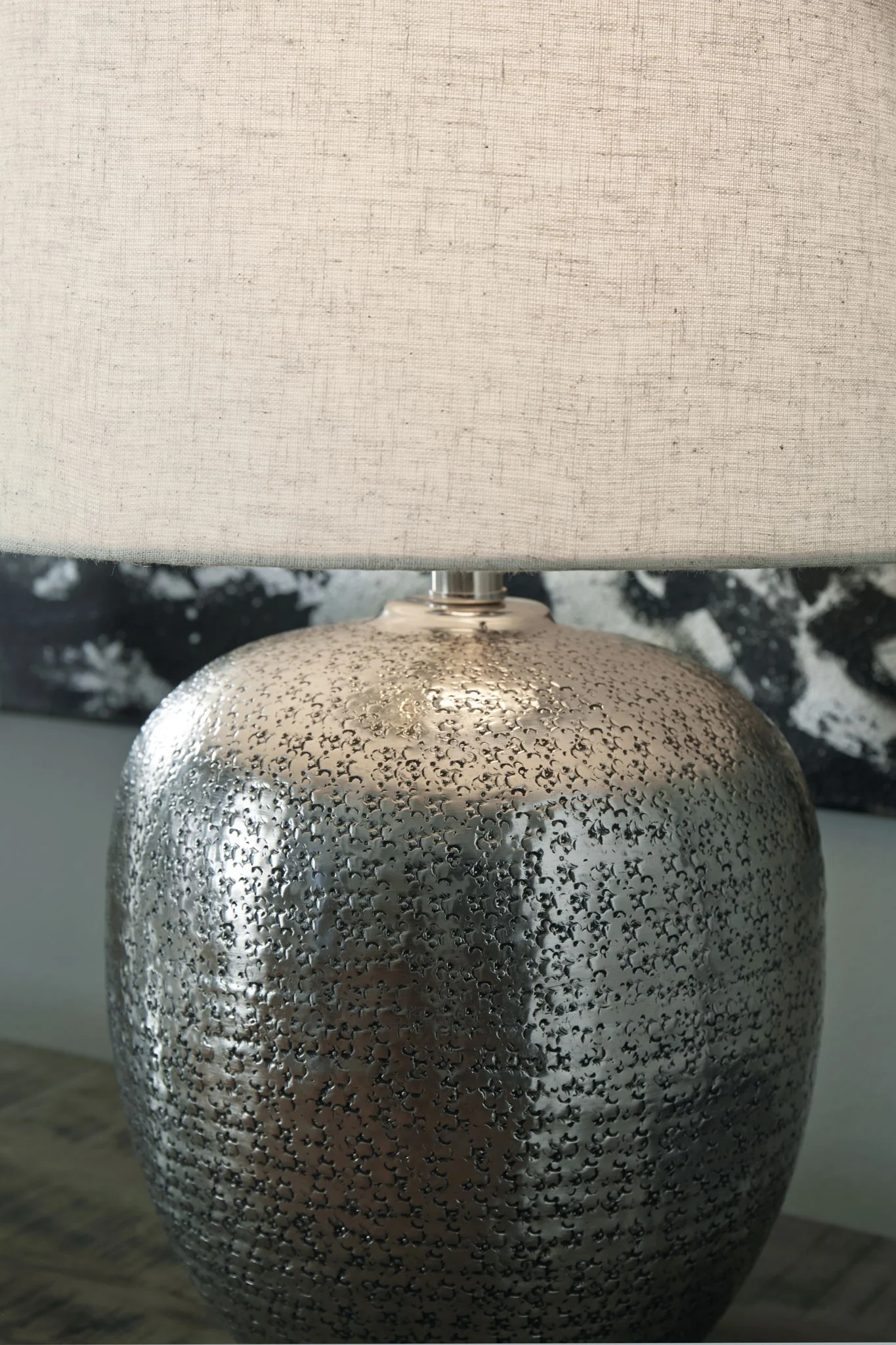 Magalie - Metal Table Lamp  - Antique Silver Finish - Image 2