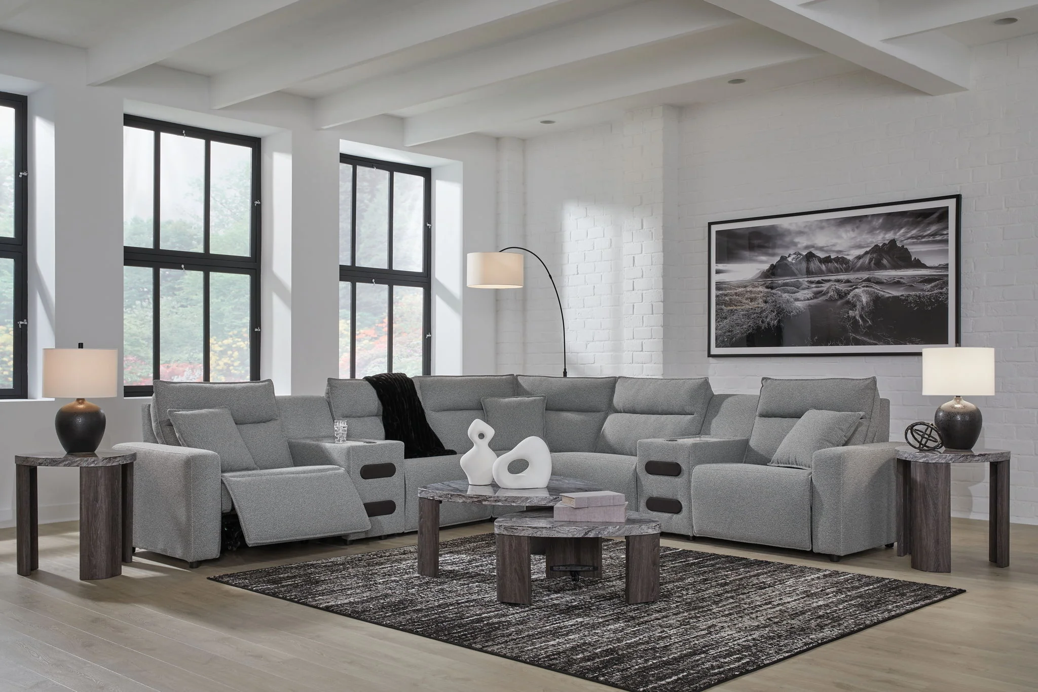 Modmax II - Reclining Sectional - Salt And Pepper - Image 52