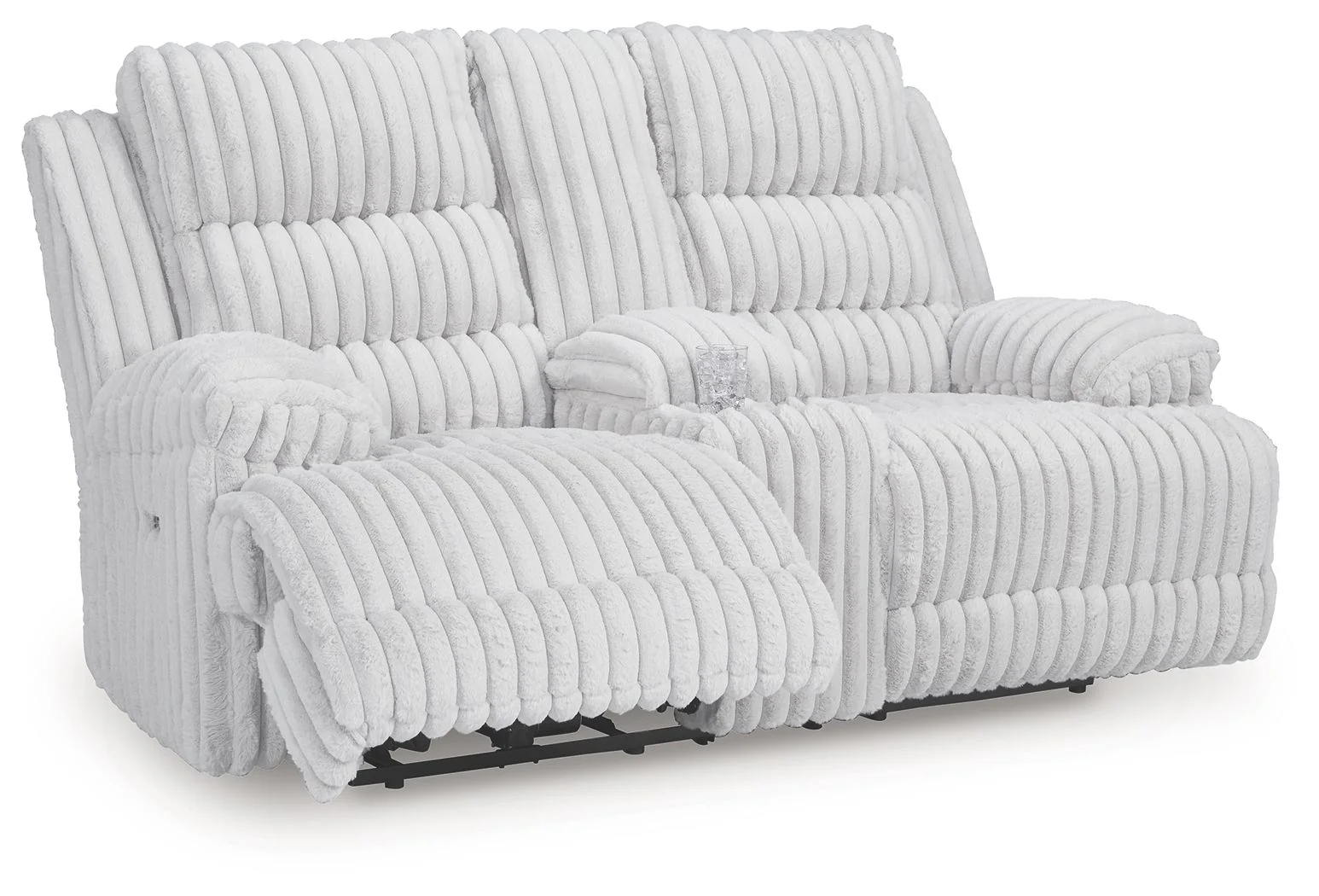 Rhines Falls - Double Reclining Power Loveseat With Console - Alloy - Image 4