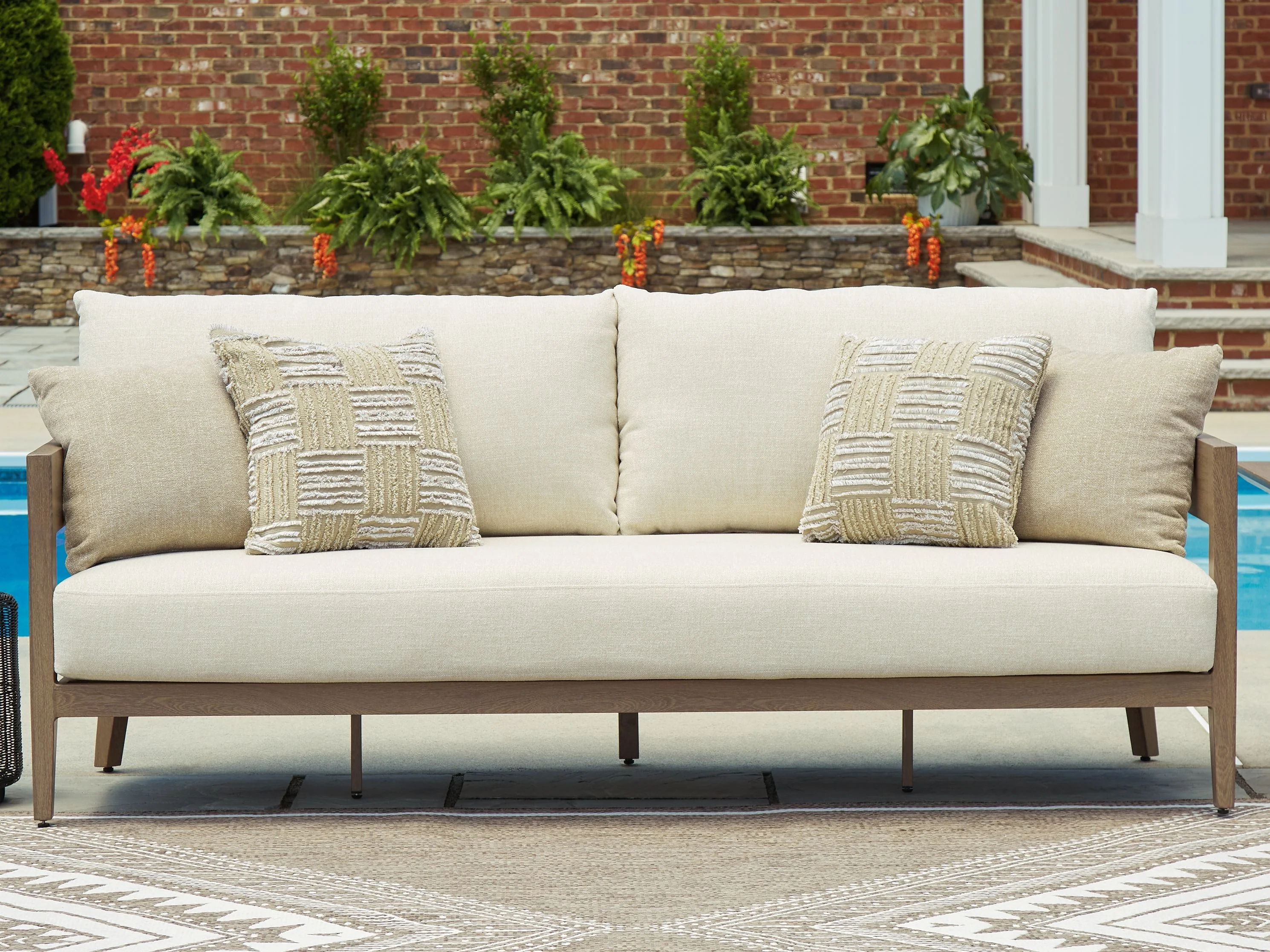 Serene Bay - Sofa With Cushion - Dark Brown / White - Image 4