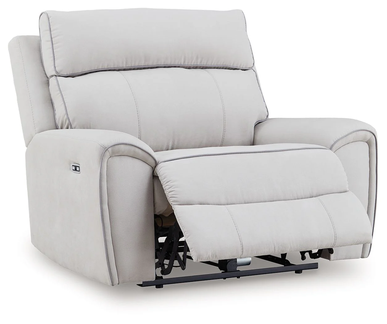 Social Pointe - Power Recliner / Adjustable Headrest - Pearl / Ash - Image 4