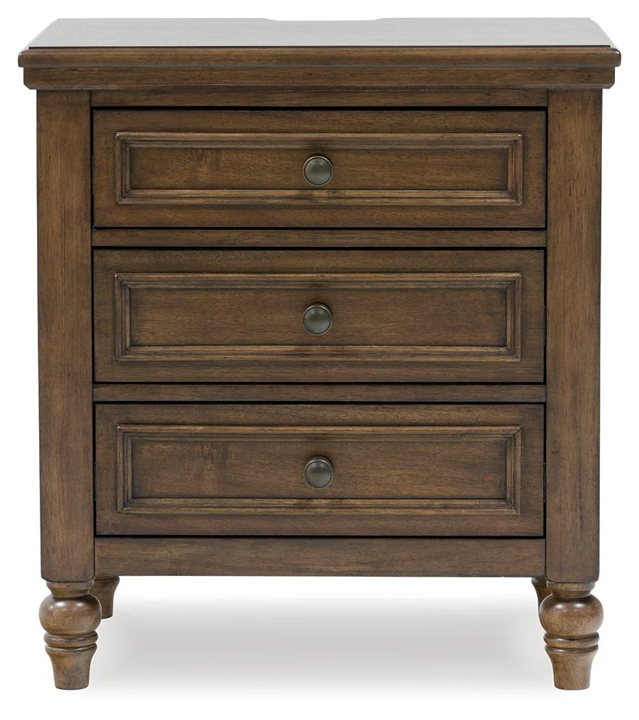 Sturlayne - Three Drawer Night Stand - Brown - Image 4