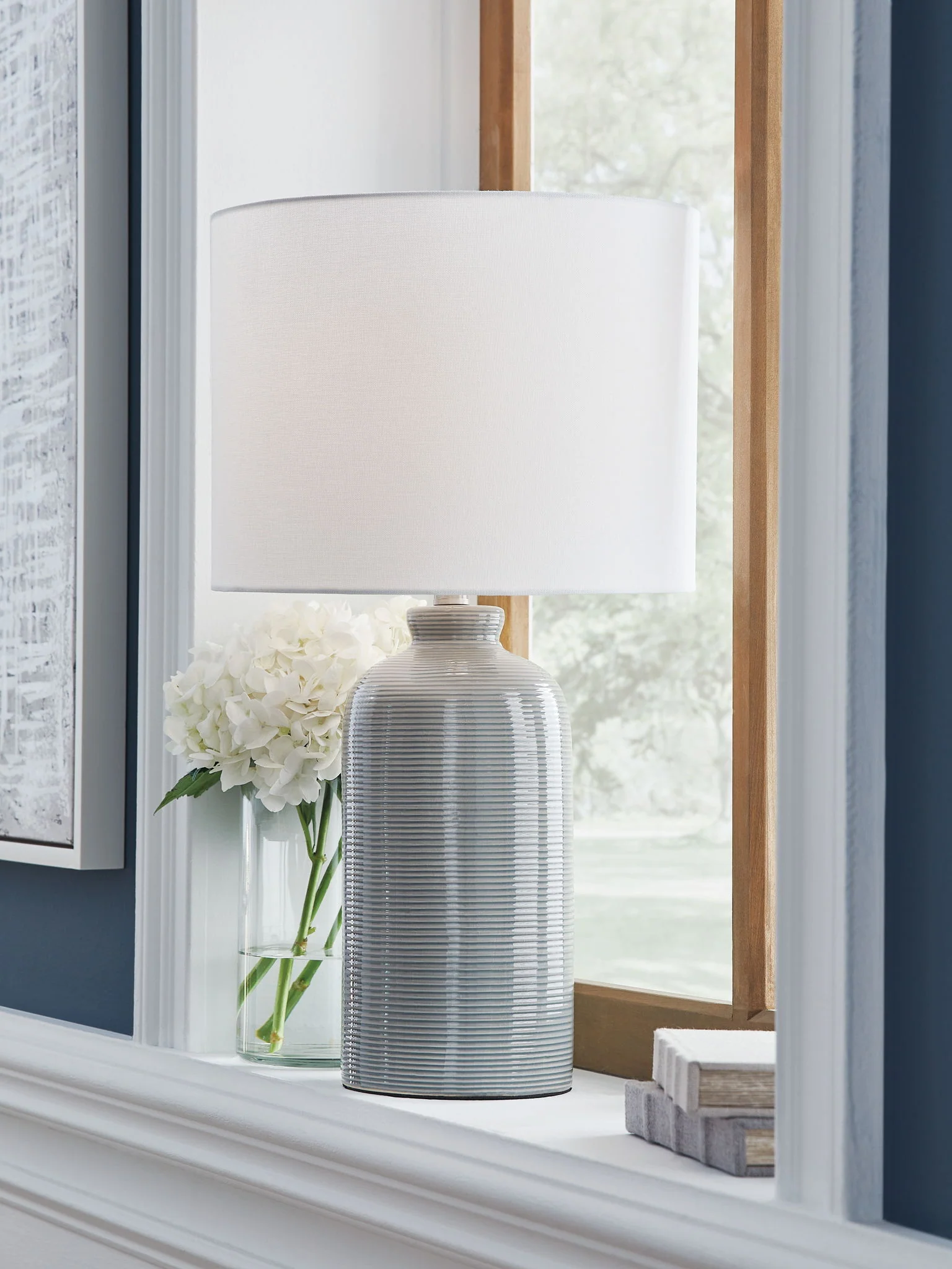 Wimlow - Ceramic Table Lamp - Gray Blue - Image 3